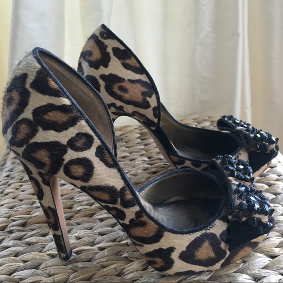 Sam Edelman - Lorna Spike Bow Peep Toe Pumps - Picture 3 of 8